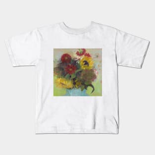 Late Summer Bouquet, Sunflowers, Dahlias Kids T-Shirt